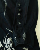 "WEAVER" - Customised Linen Shirt - Midnight Blue