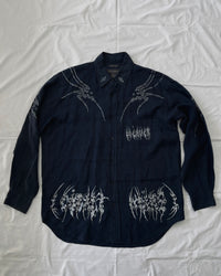 "WEAVER" - Customised Linen Shirt - Midnight Blue