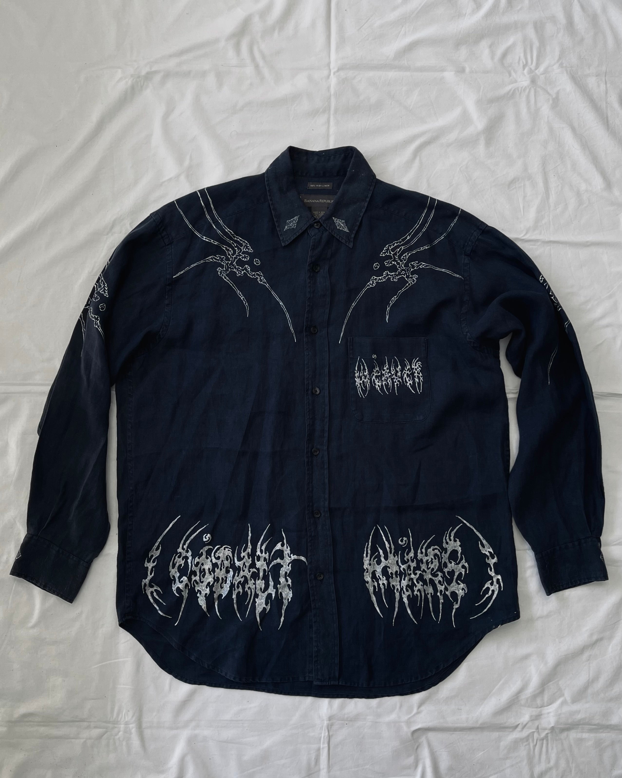 "WEAVER" - Customised Linen Shirt - Midnight Blue