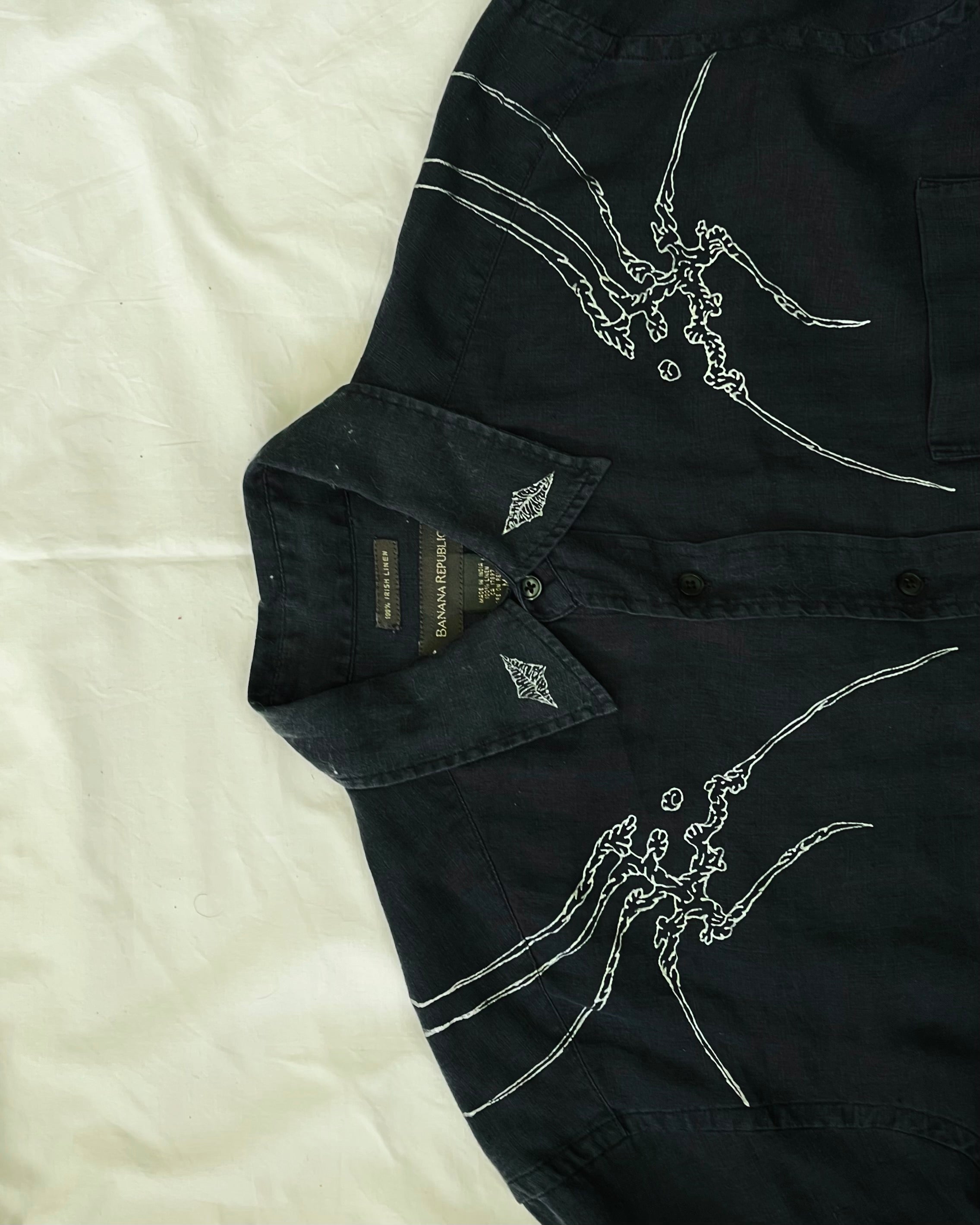 "WEAVER" - Customised Linen Shirt - Midnight Blue