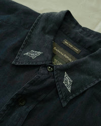 "WEAVER" - Customised Linen Shirt - Midnight Blue