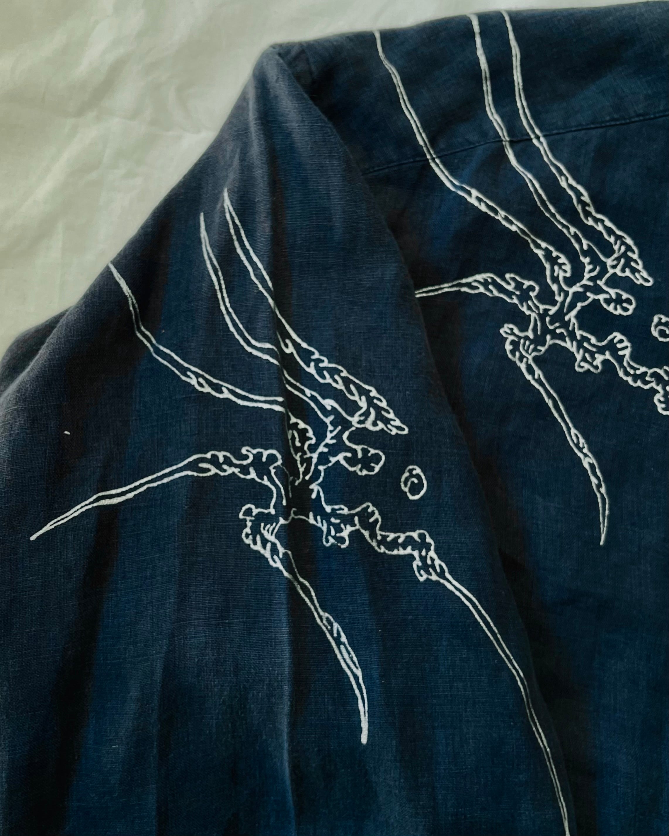 "WEAVER" - Customised Linen Shirt - Midnight Blue