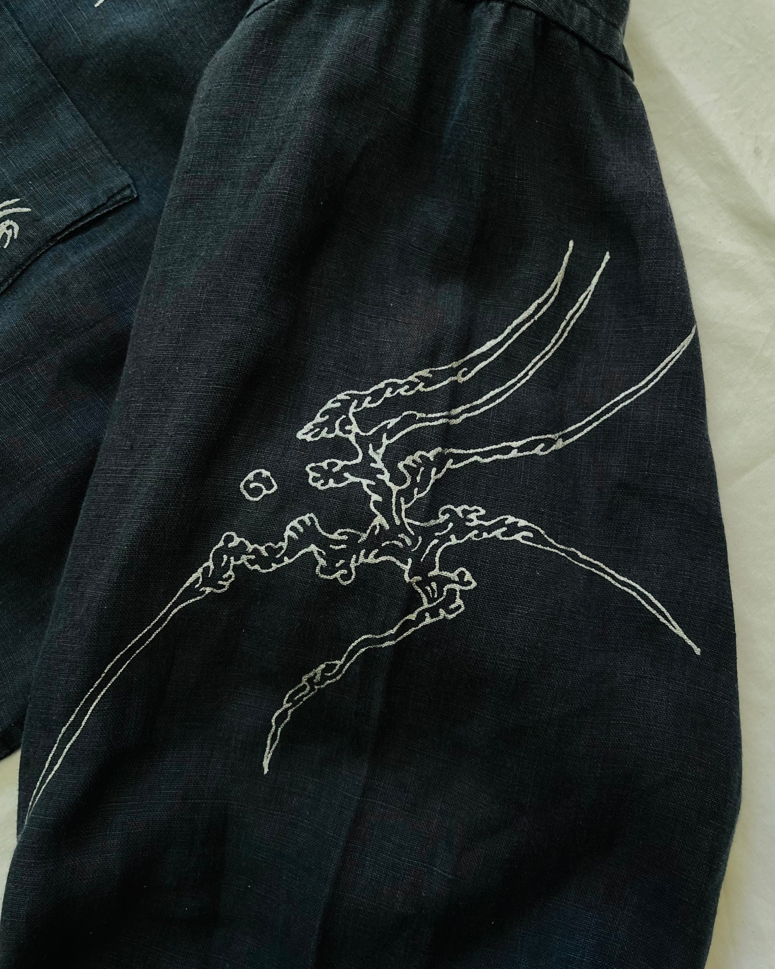 "WEAVER" - Customised Linen Shirt - Midnight Blue