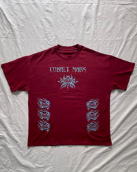 "ASCENSION" - Oversized Long Tee - Dark Red