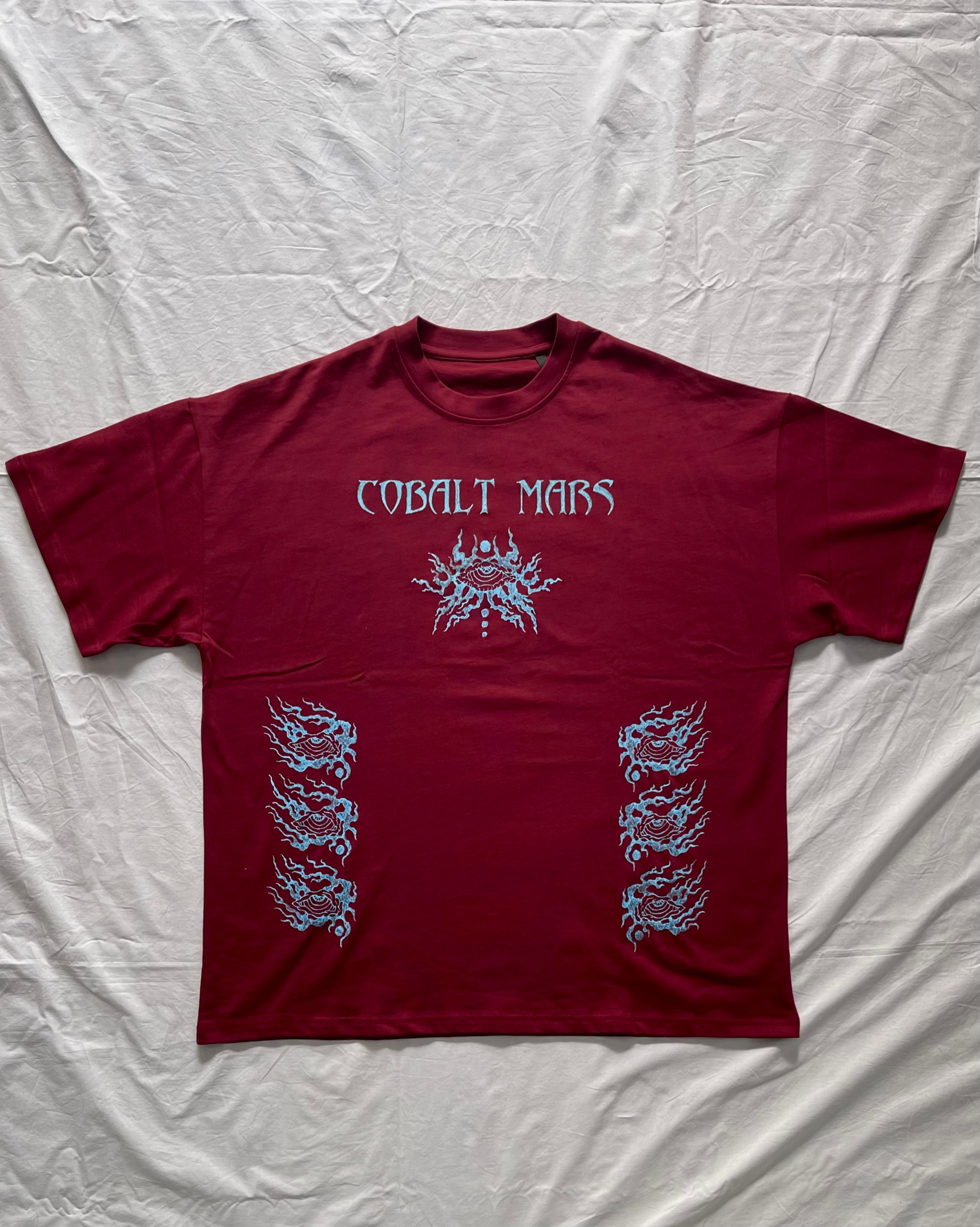 "ASCENSION" - Oversized Long Tee - Dark Red