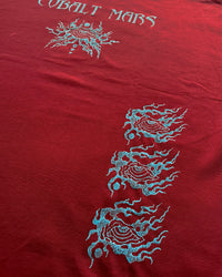 "ASCENSION" - Oversized Long Tee - Dark Red