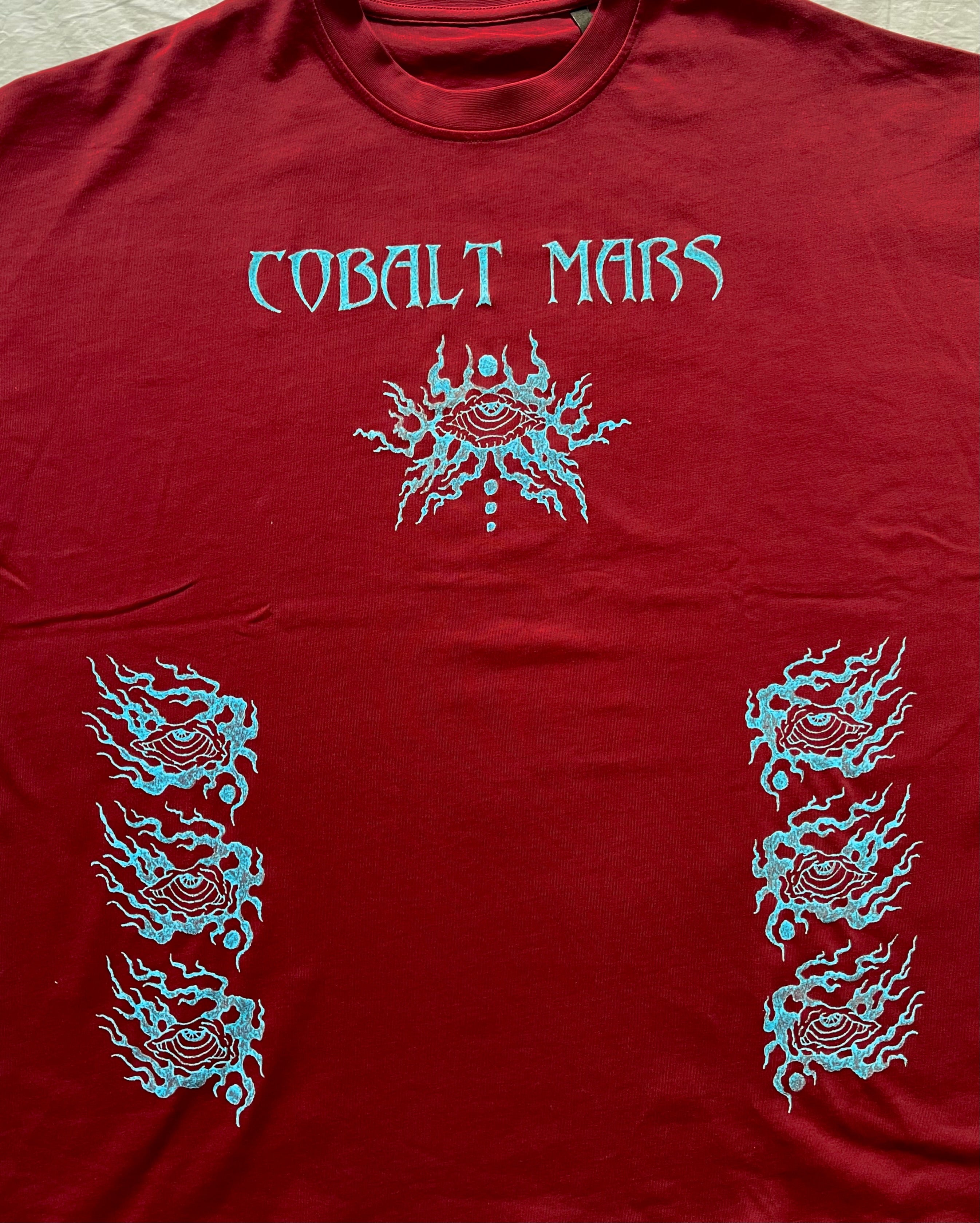 "ASCENSION" - Oversized Long Tee - Dark Red