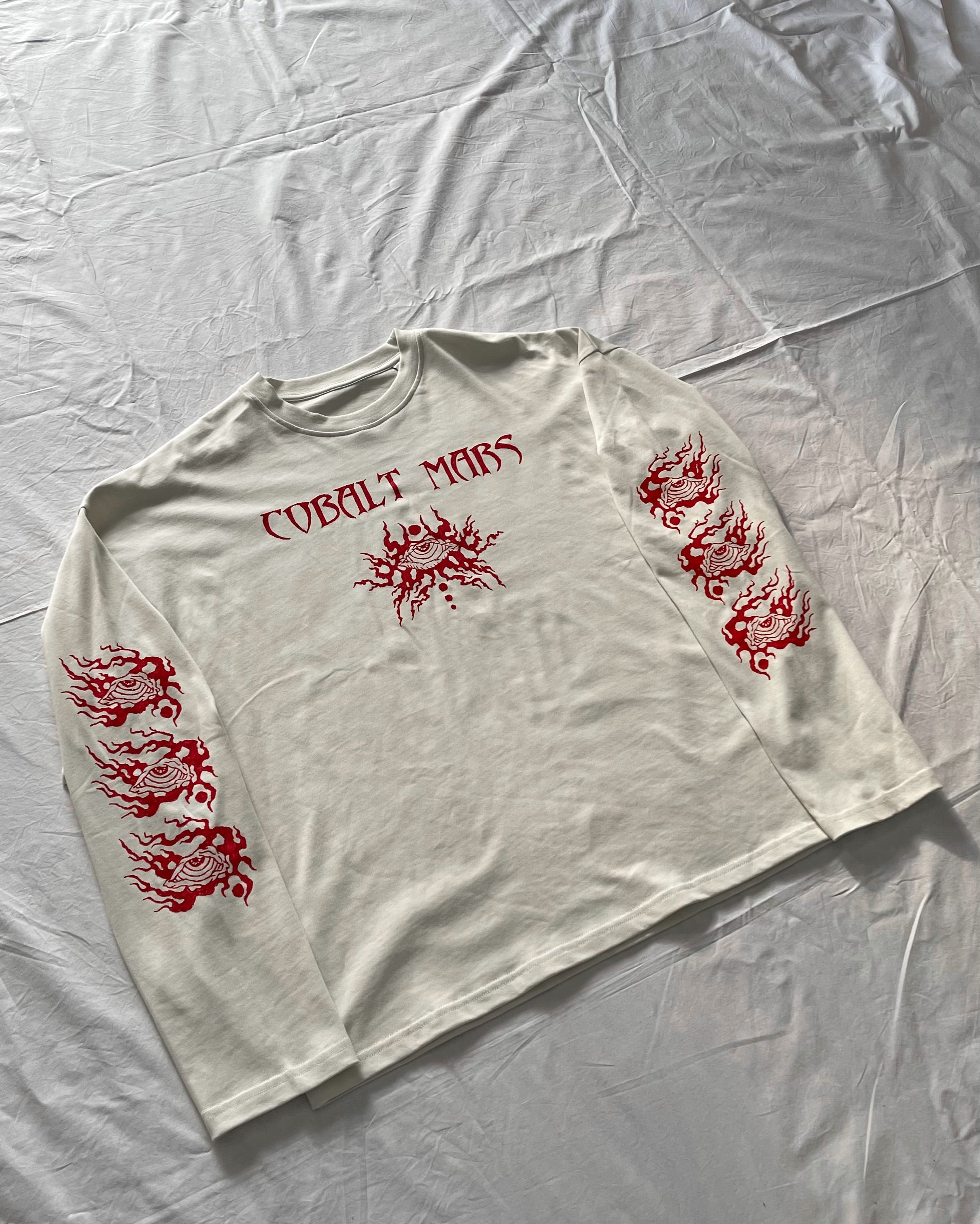 "ASCENSION" - Oversized Boxy Longsleeve Tee - Cleric White